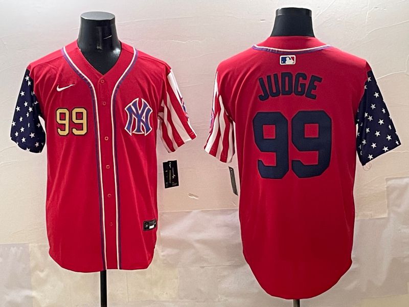 Men New York Yankees #99 Judge Red a generation of national flags Jointly Name 2025 Nike MLB Jersey style 4->new york yankees->MLB Jersey